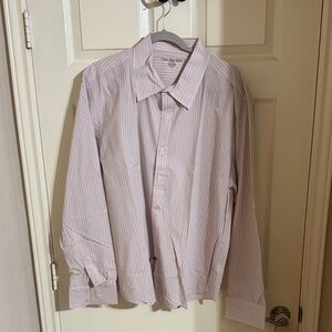 Calvin Klein Jeans Men’s Light Pink Pinstripe Dress Shirt